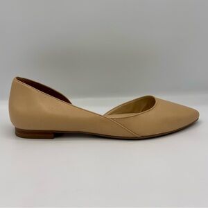 MARC FISHER Sunny Half D'orsay Flat In Beige Leather Size 7.5